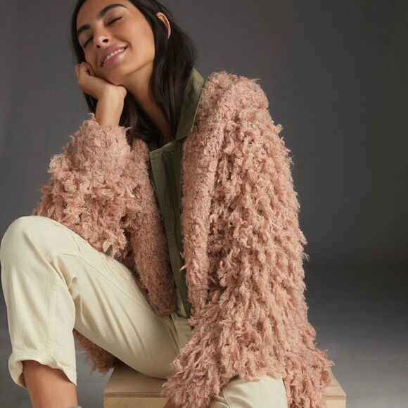 Pilcro Isla Looped Faux Fur Cardigan | Anthropologie - Picture 9 of 9
